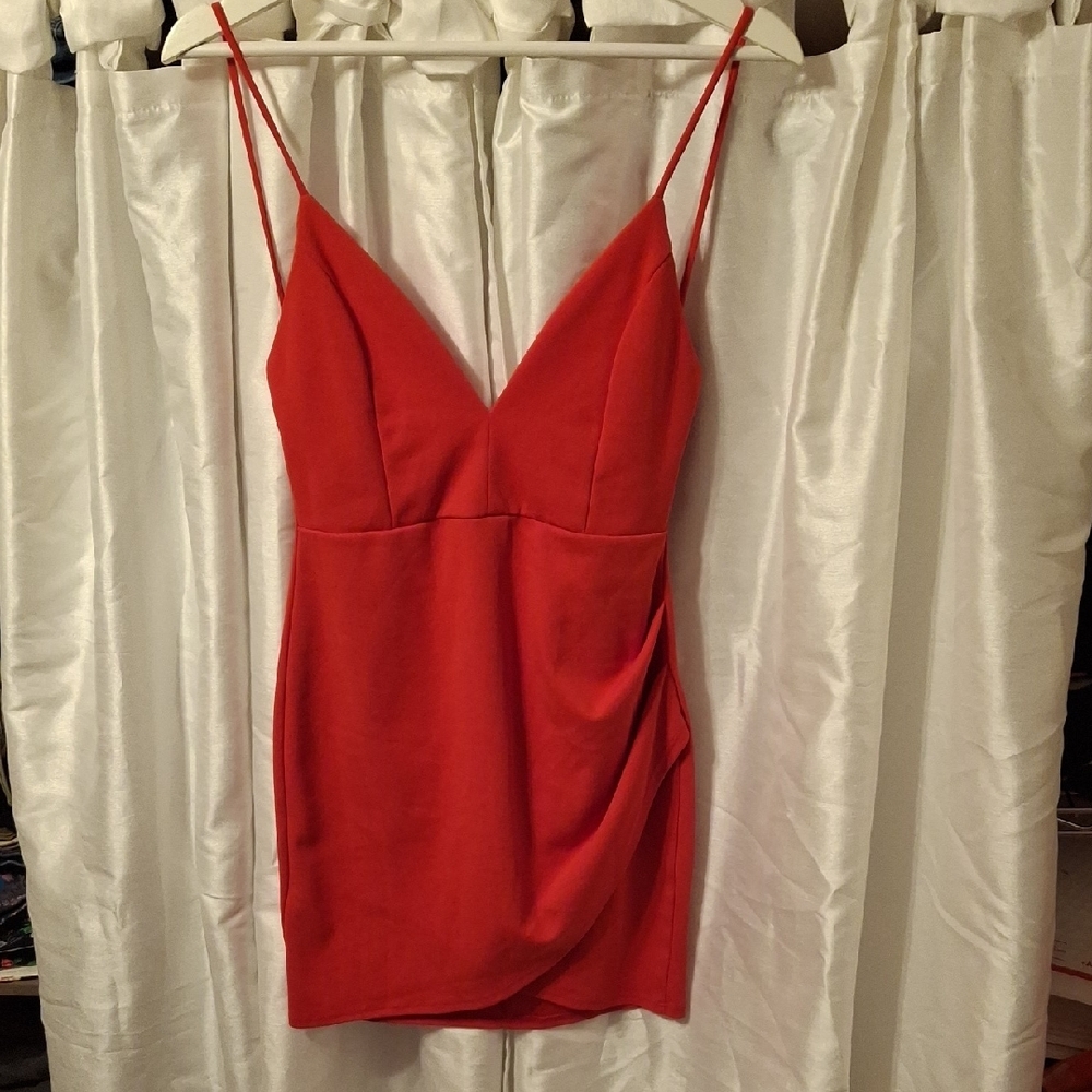 Blue Blush Vibrant Red Slip Dress Med